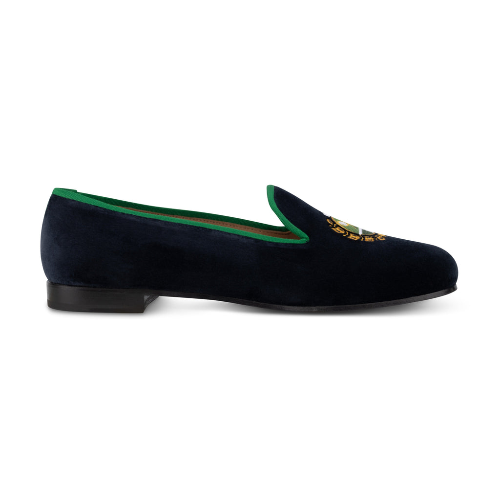 Men's Tennis Crest Navy Velvet Slipper