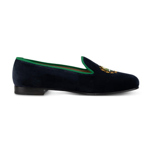 Men's Tennis Crest Navy Velvet Slipper