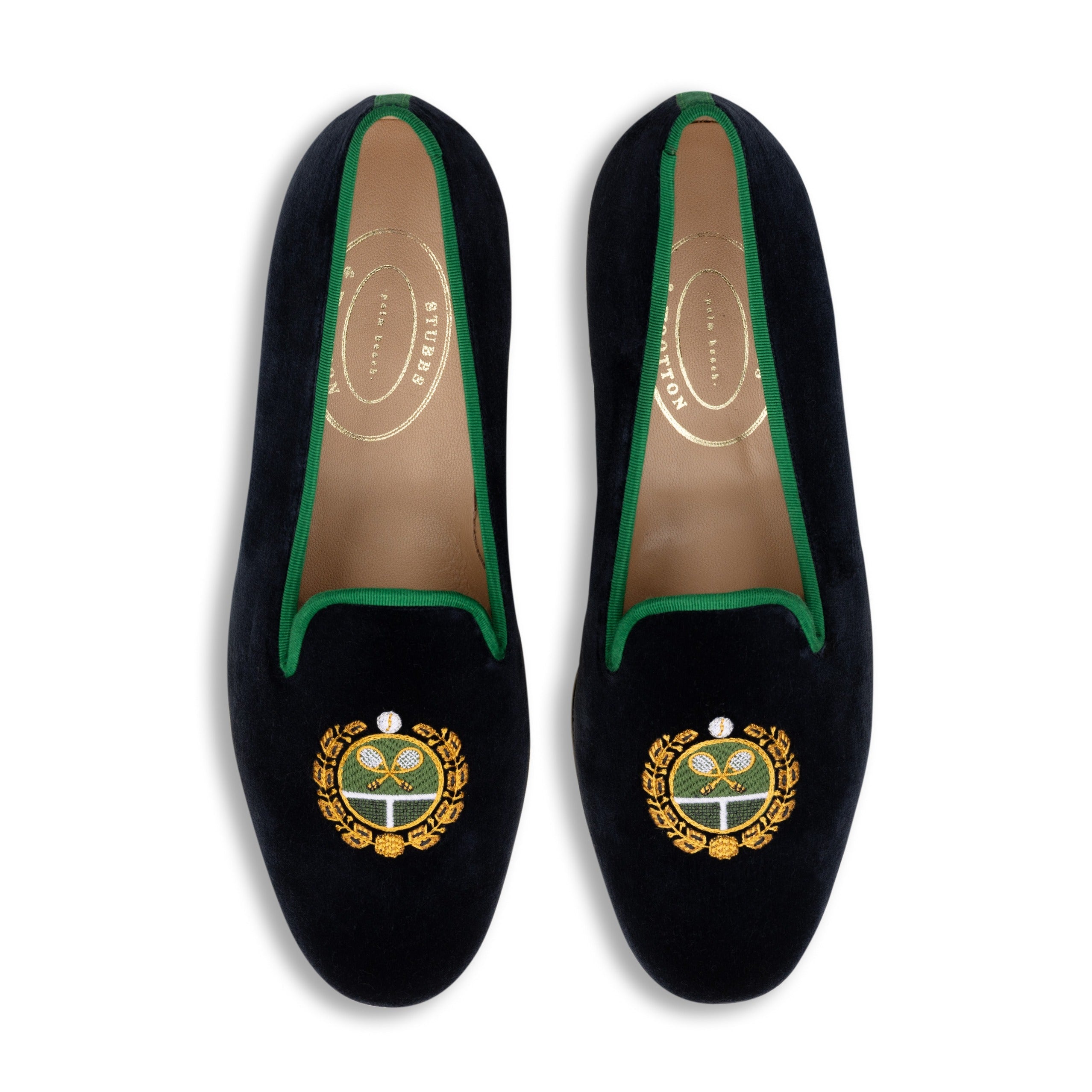 Men's Tennis Crest Navy Velvet Slipper