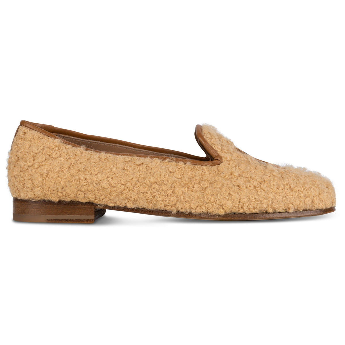 Our Teddy Oatmeal Bouclé Slipper (Women) item is photographed here against a white background.