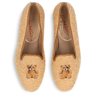 Our Teddy Oatmeal Bouclé Slipper (Women) item is photographed here against a white background.