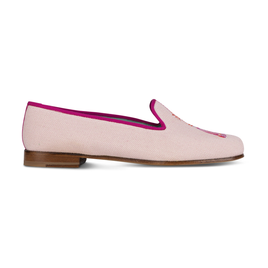 Tassel Blush Linen Slippper
