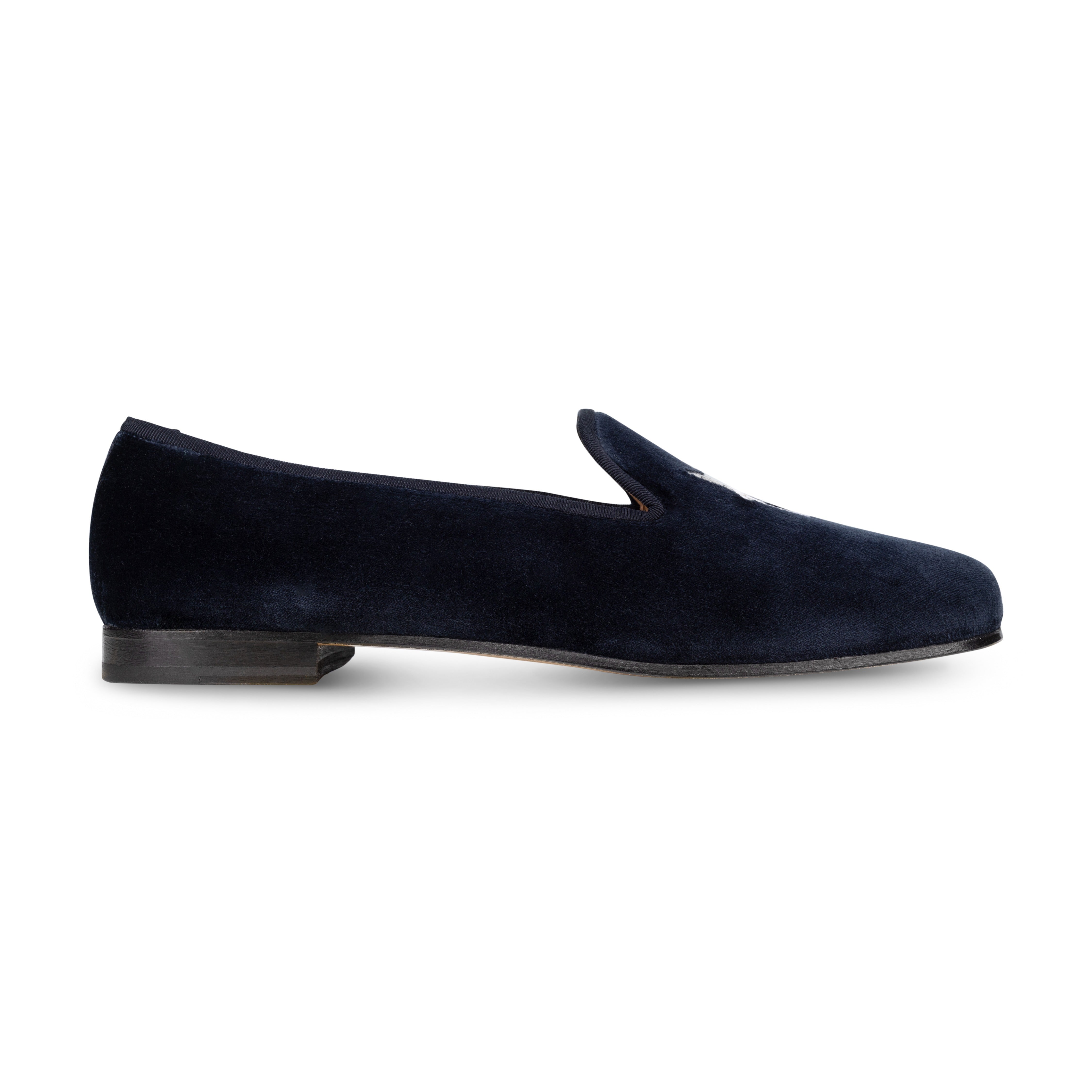 Men's Shark Navy Velvet Slipper