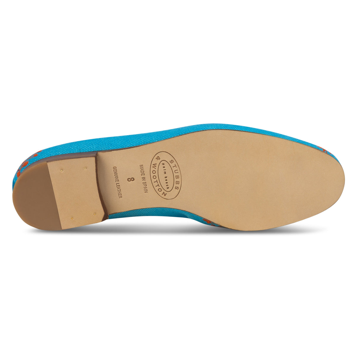 Fleurs Turquoise Linen Slipper