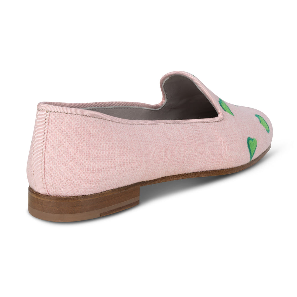 Hearts Bloom Linen Slipper