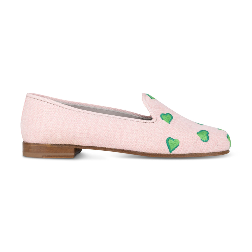 Hearts Bloom Linen Slipper