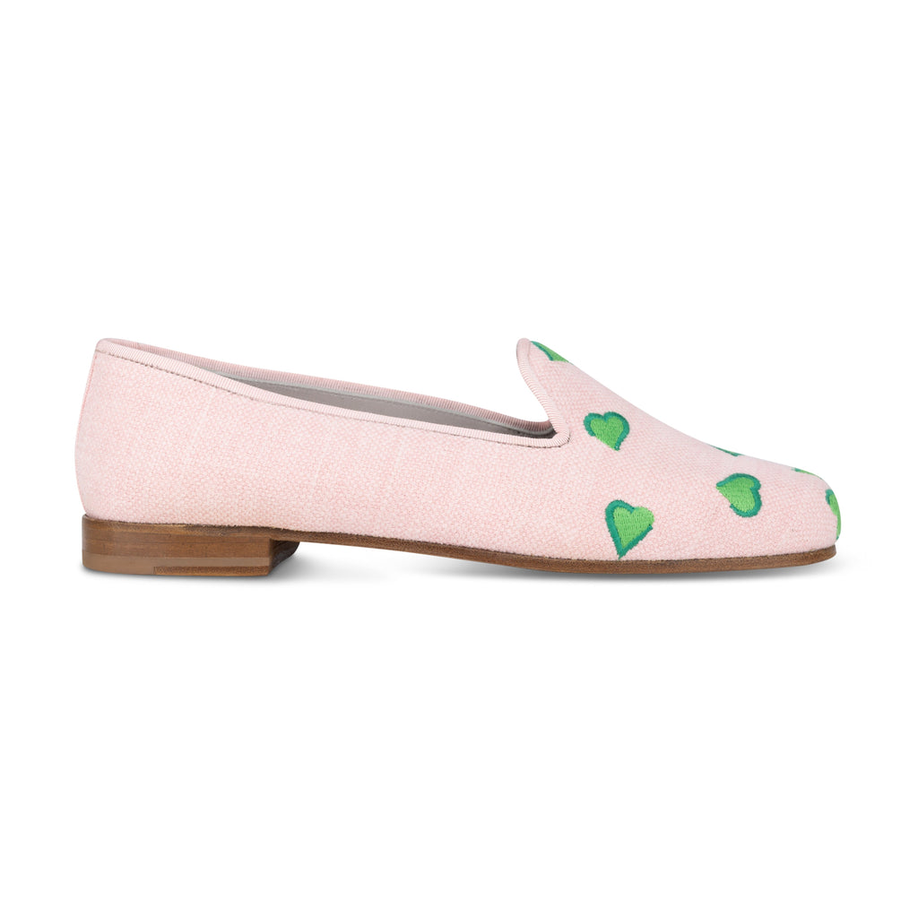 Hearts Bloom Linen Slipper