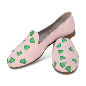 Hearts Bloom Linen Slipper