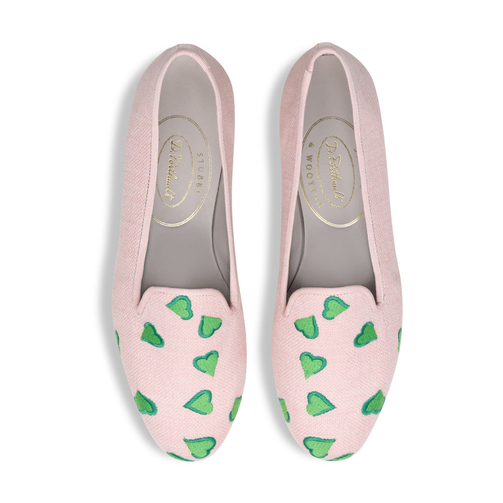Hearts Bloom Linen Slipper