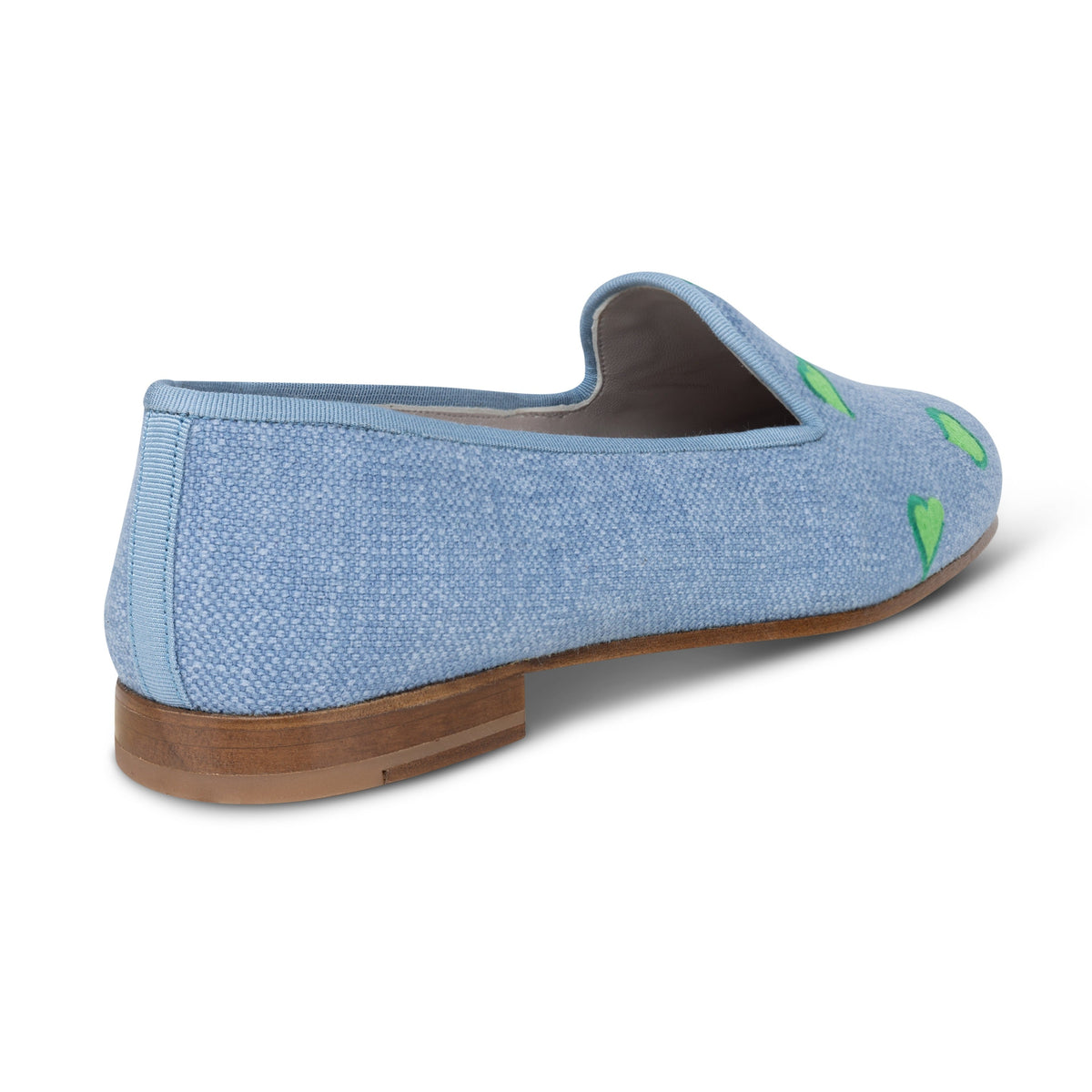 Hearts Chambray Linen Slipper