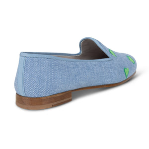 Hearts Chambray Linen Slipper