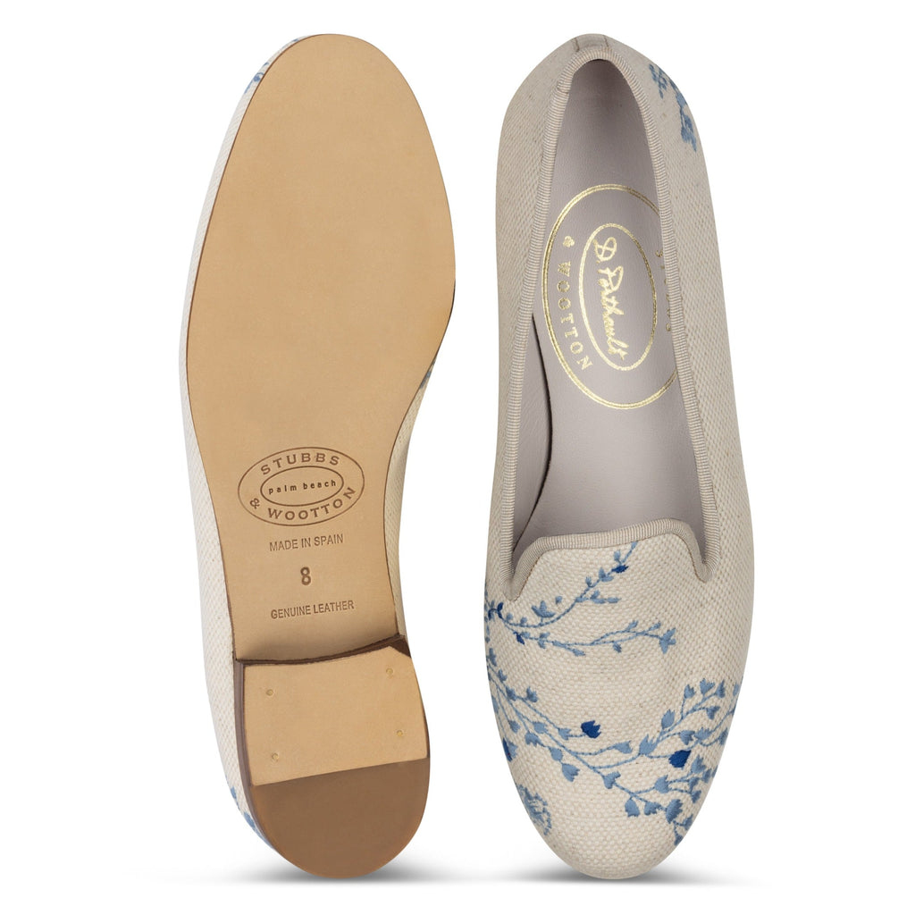 Fleurs Flax Linen Slipper