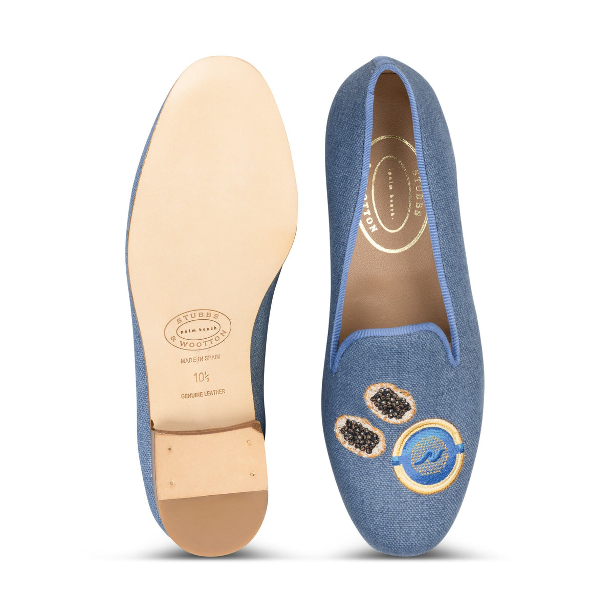 Men's Caviar Marine Linen Slipper