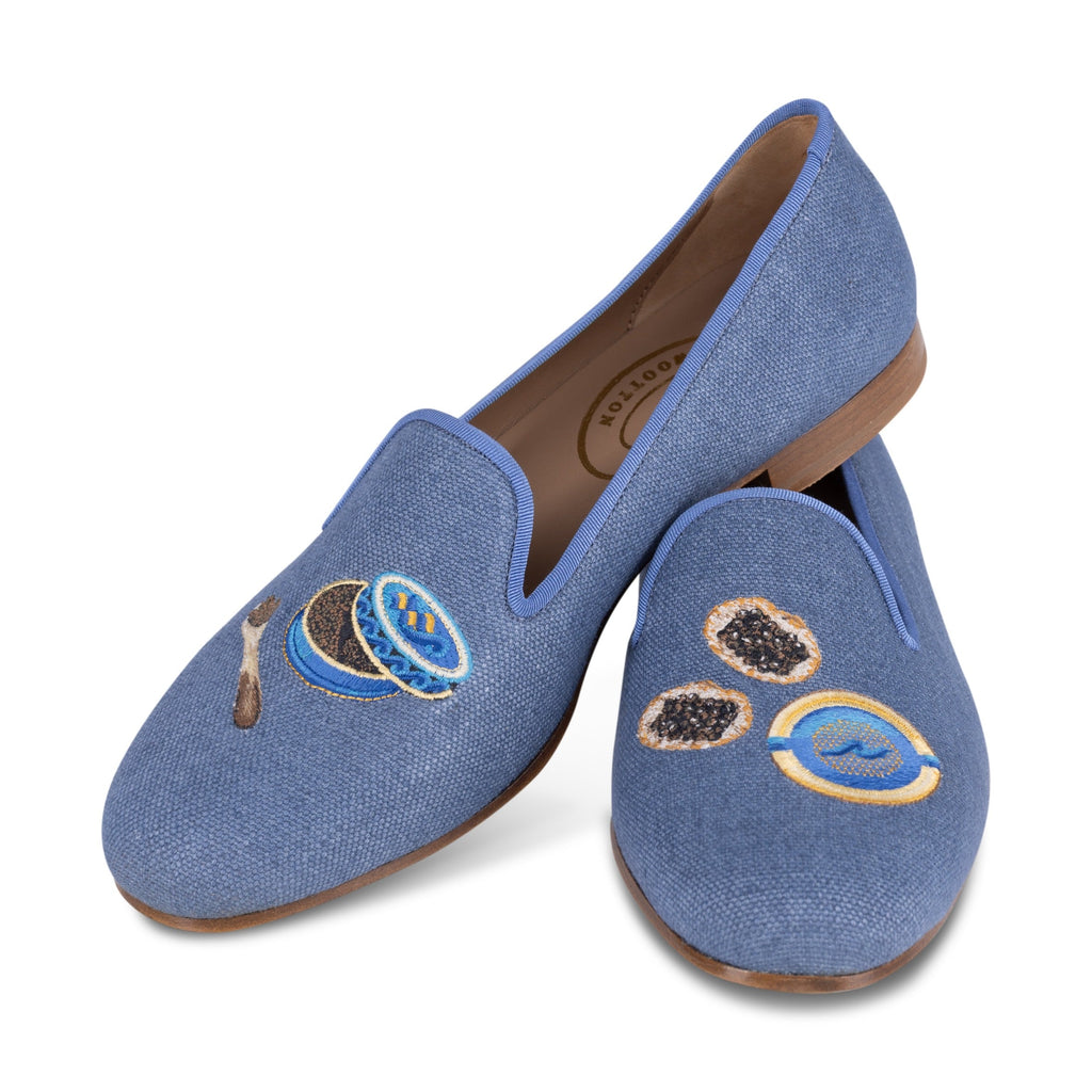 Men's Caviar Marine Linen Slipper