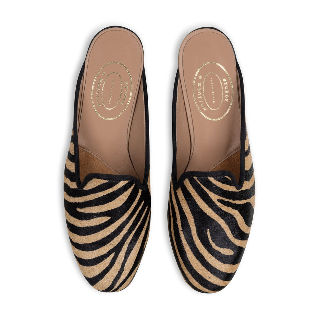 Our Stripes Camel Leather Mule (Woman) item is photographed here against a white background.