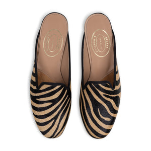 Our Stripes Camel Leather Mule (Woman) item is photographed here against a white background.
