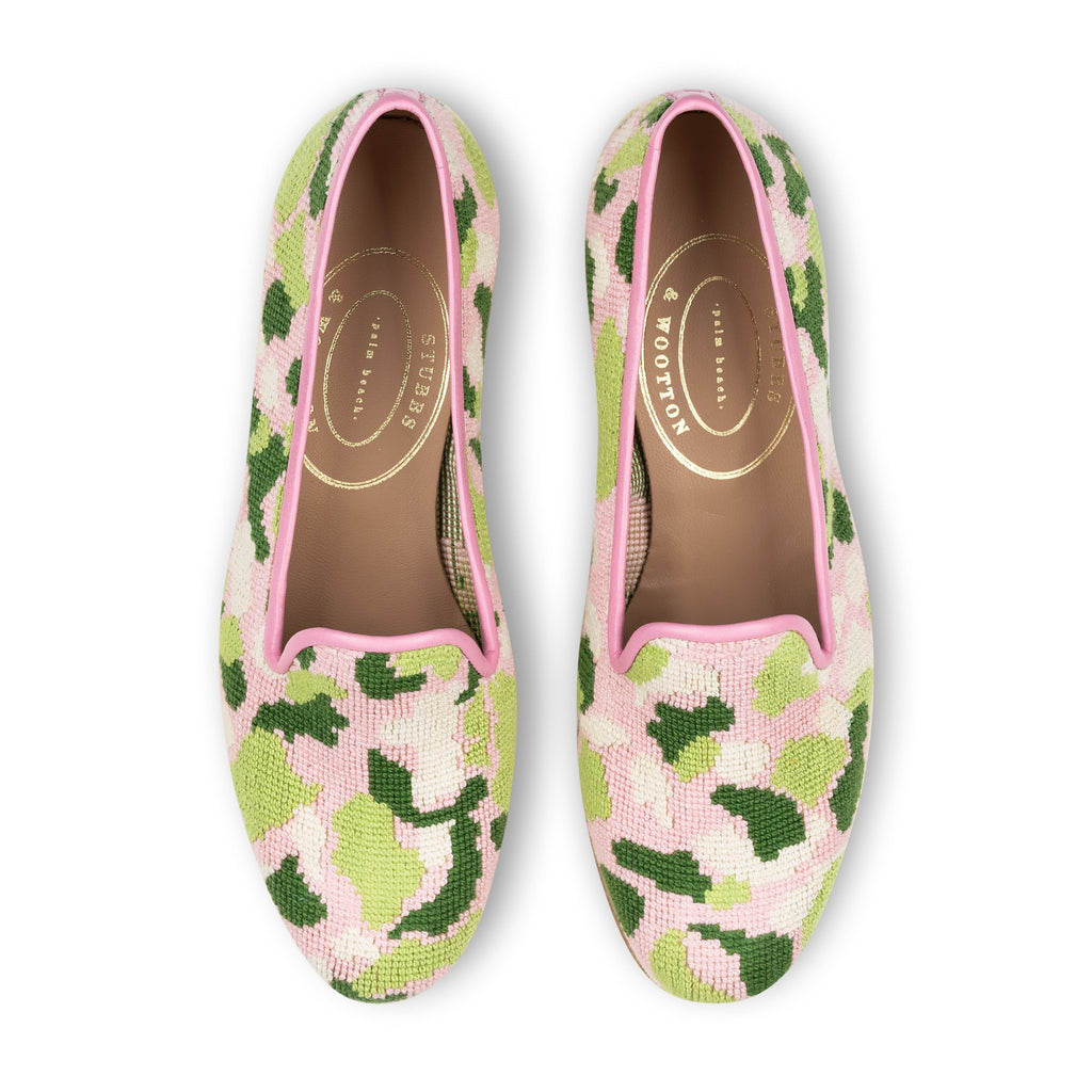 Hidden Palm Needlepoint Slipper
