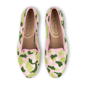 Hidden Palm Needlepoint Slipper