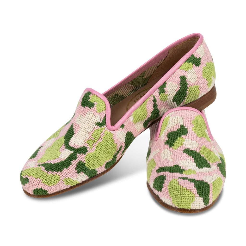 Hidden Palm Needlepoint Slipper