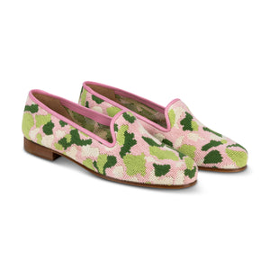 Hidden Palm Needlepoint Slipper