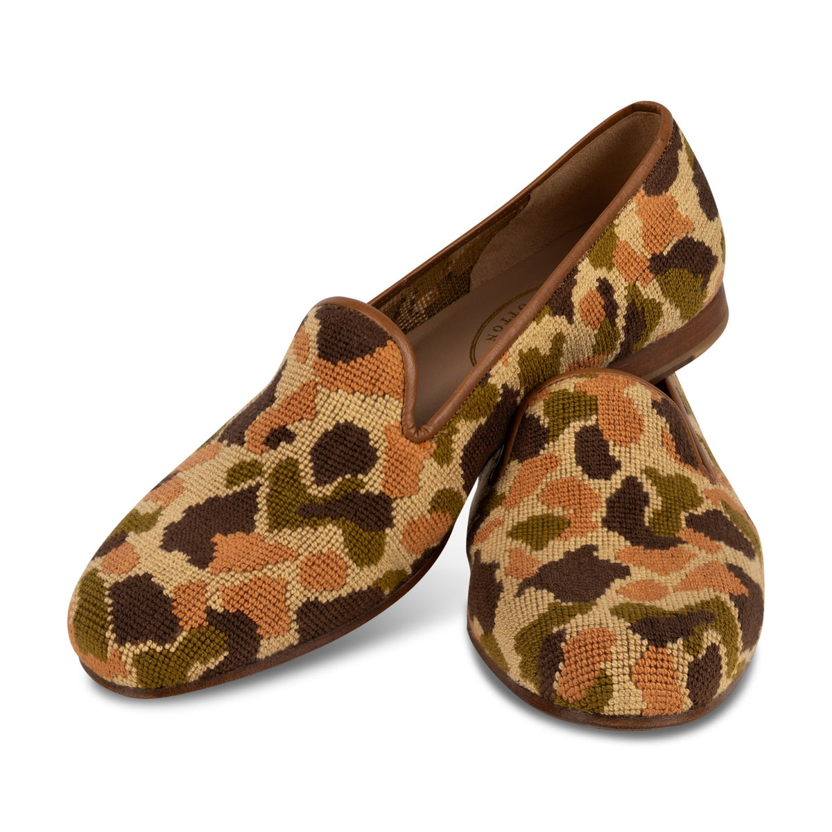 Our Hidden Dune Needlepoint Slipper (Women) item is photographed here against a white background.