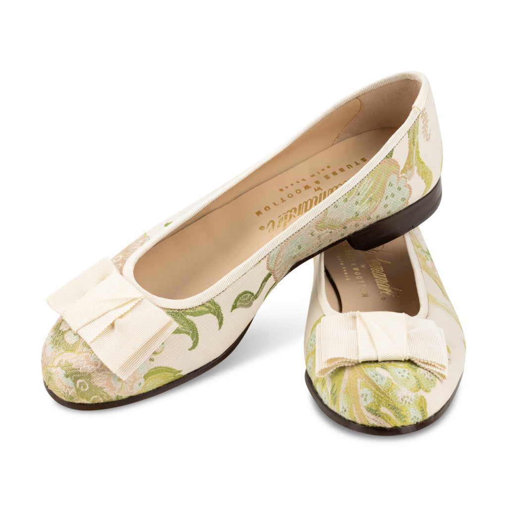 Our Jardin Ivory Silk Ballerina (Woman) item is photographed here against a white background.