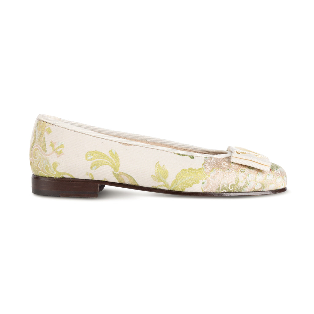 Our Jardin Ivory Silk Ballerina (Woman) item is photographed here against a white background.