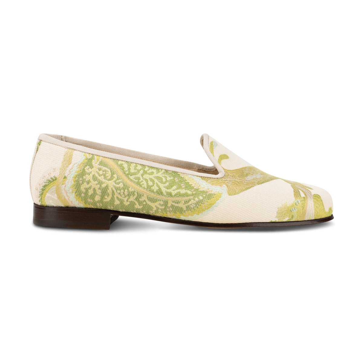 Our Jardin Ivory Silk Slipper (Woman) item is photographed here against a white background.