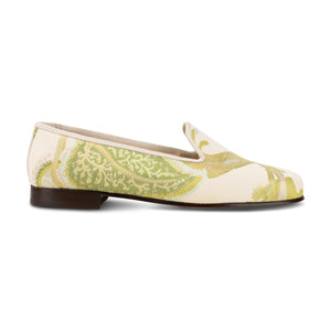 Our Jardin Ivory Silk Slipper (Woman) item is photographed here against a white background.