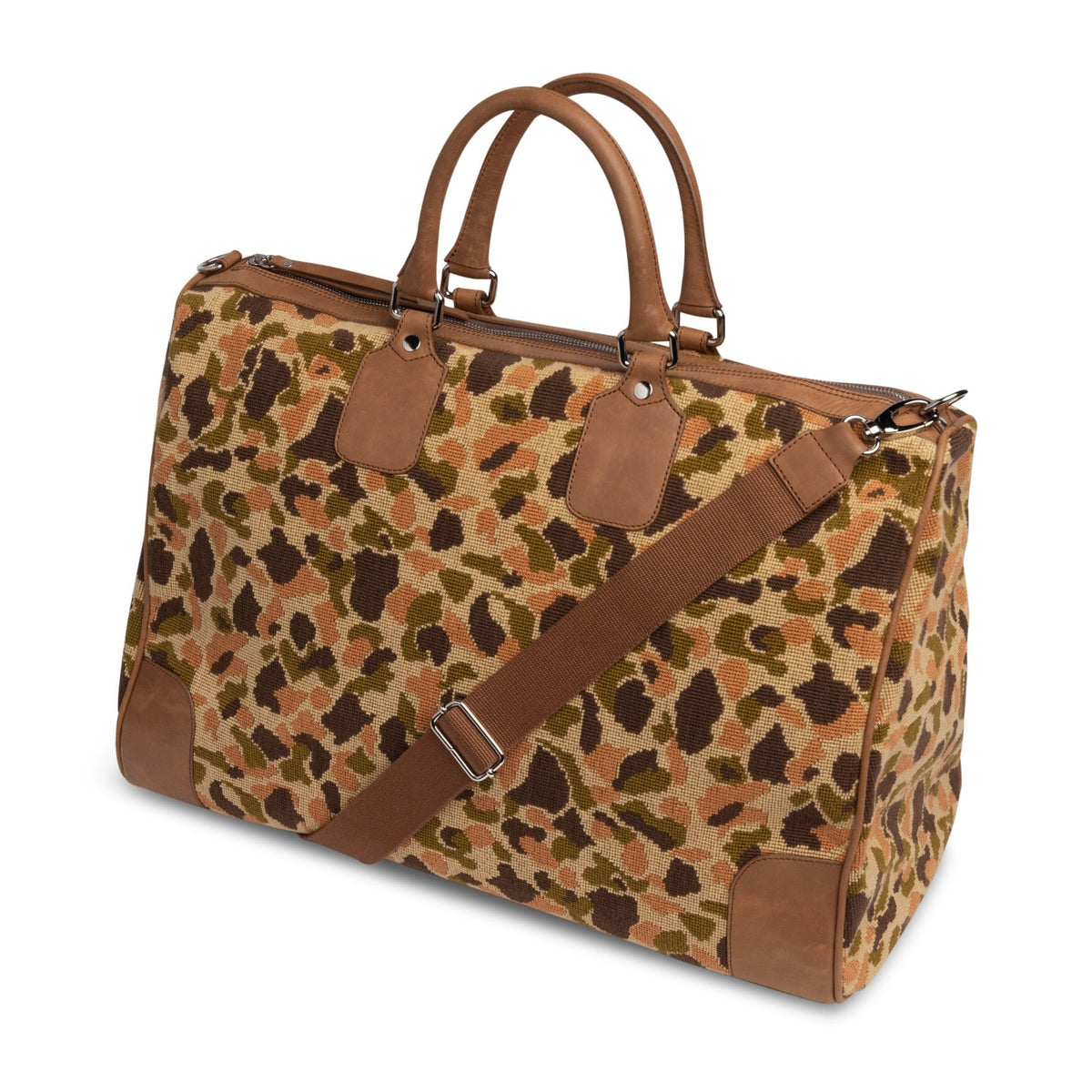 Our Hidden Dune Needlepoint Weekender item is photographed here against a white background.