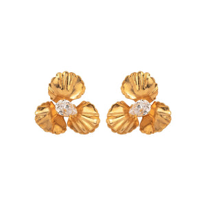 Caelyn Earrings in Crystal Antique Gold