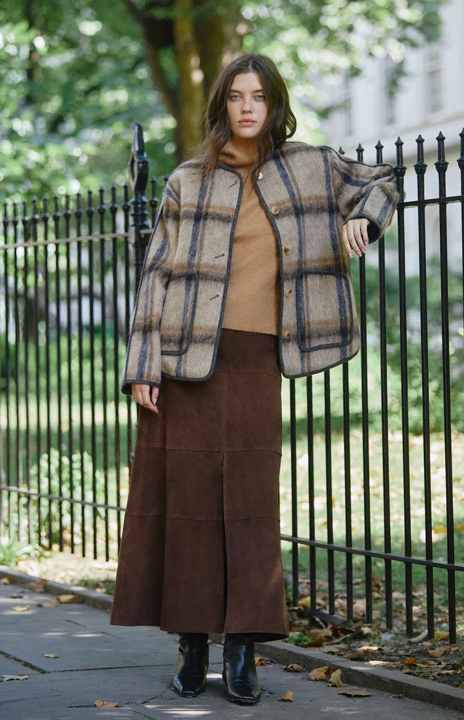 Suede Hudson Skirt in Chocolate