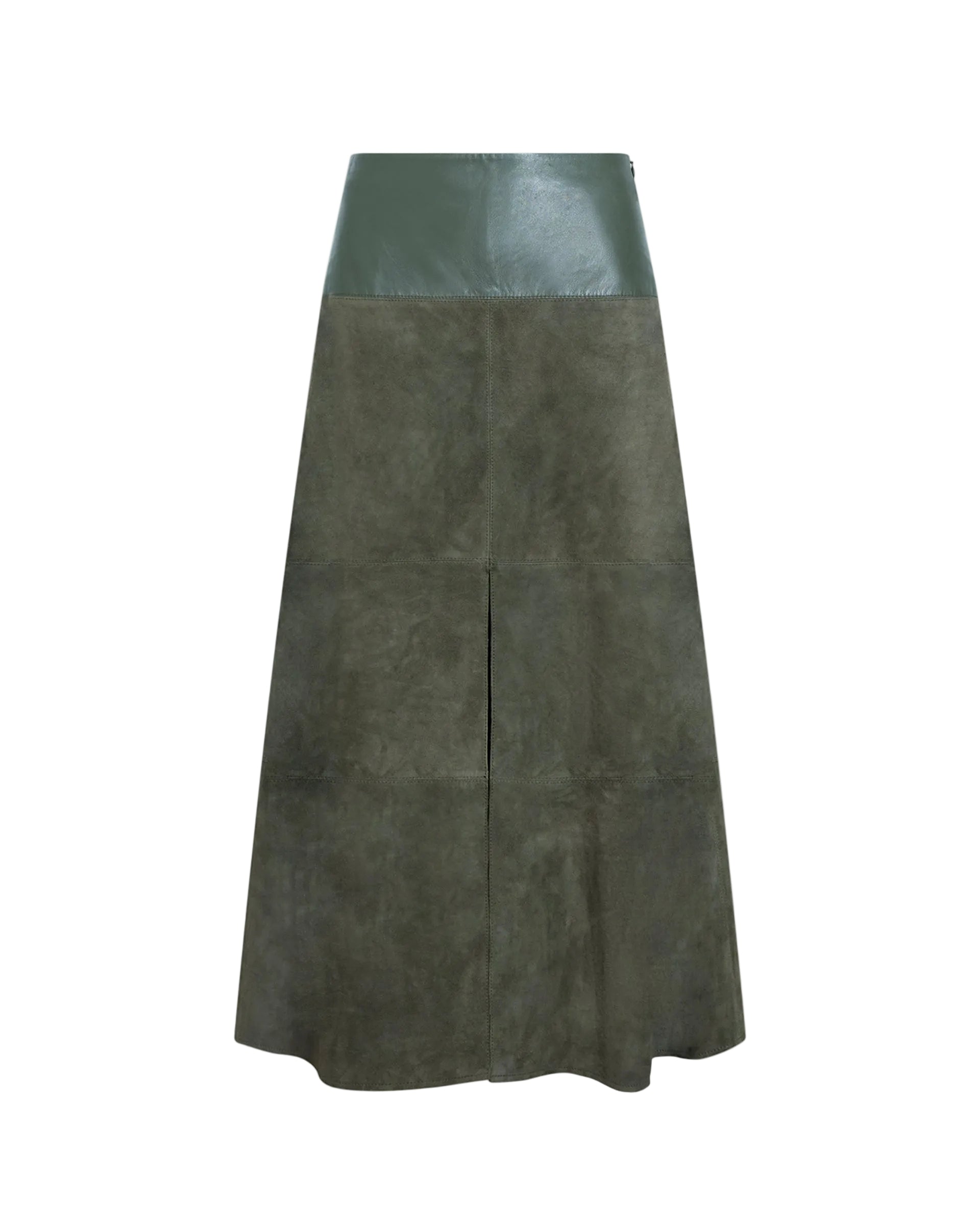 Suede/Leather Hudson Skirt in Army