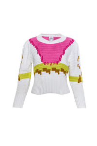 Sully Pullover in White Multi