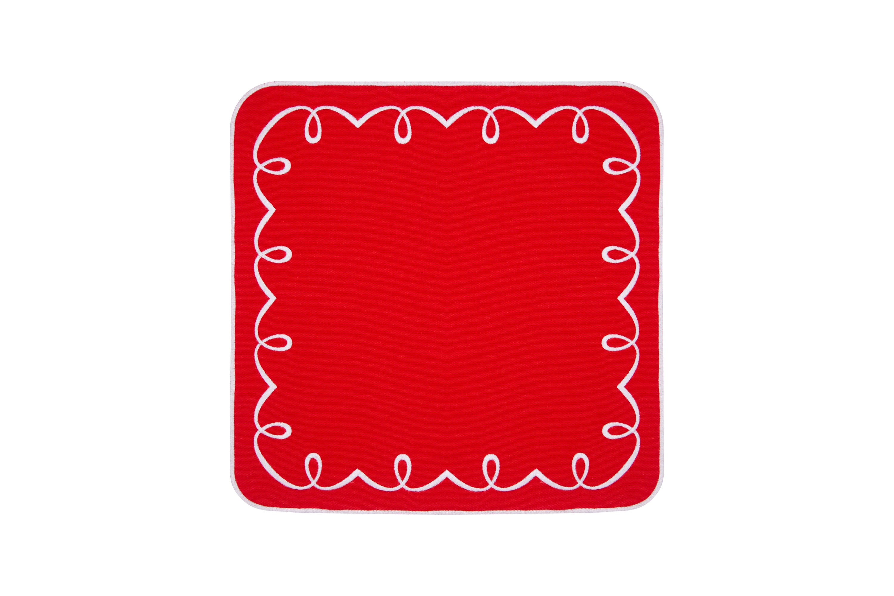 Sylvie Placemat & Napkin Set in Red & White