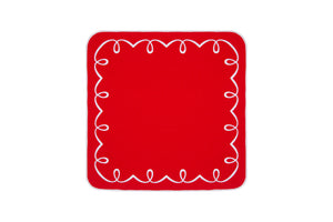 Sylvie Placemat & Napkin Set in Red & White