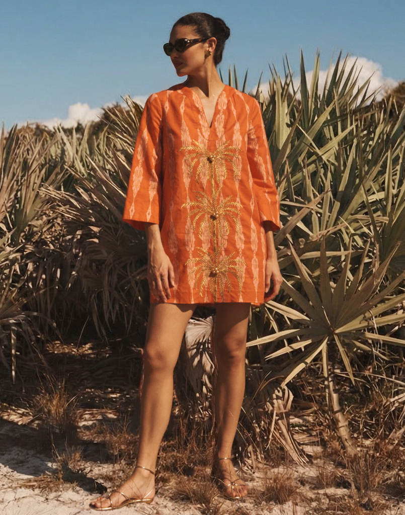 caftan mini dress Ines Caftan Mini Dress XL / Hibiscus Mosaic