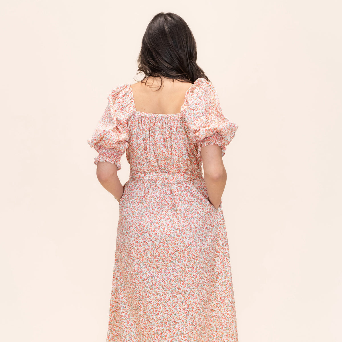 Women's Bonjour Dress in Peach Floral