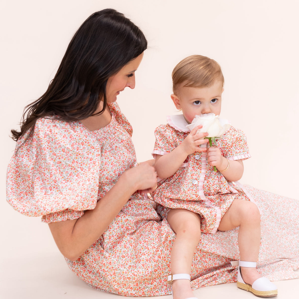 Women's Bonjour Dress in Peach Floral