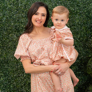 Women's Bonjour Dress in Peach Floral