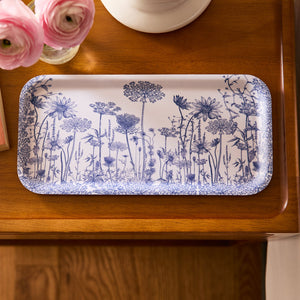Summer Blues Small Rectangular Birchwood Tray