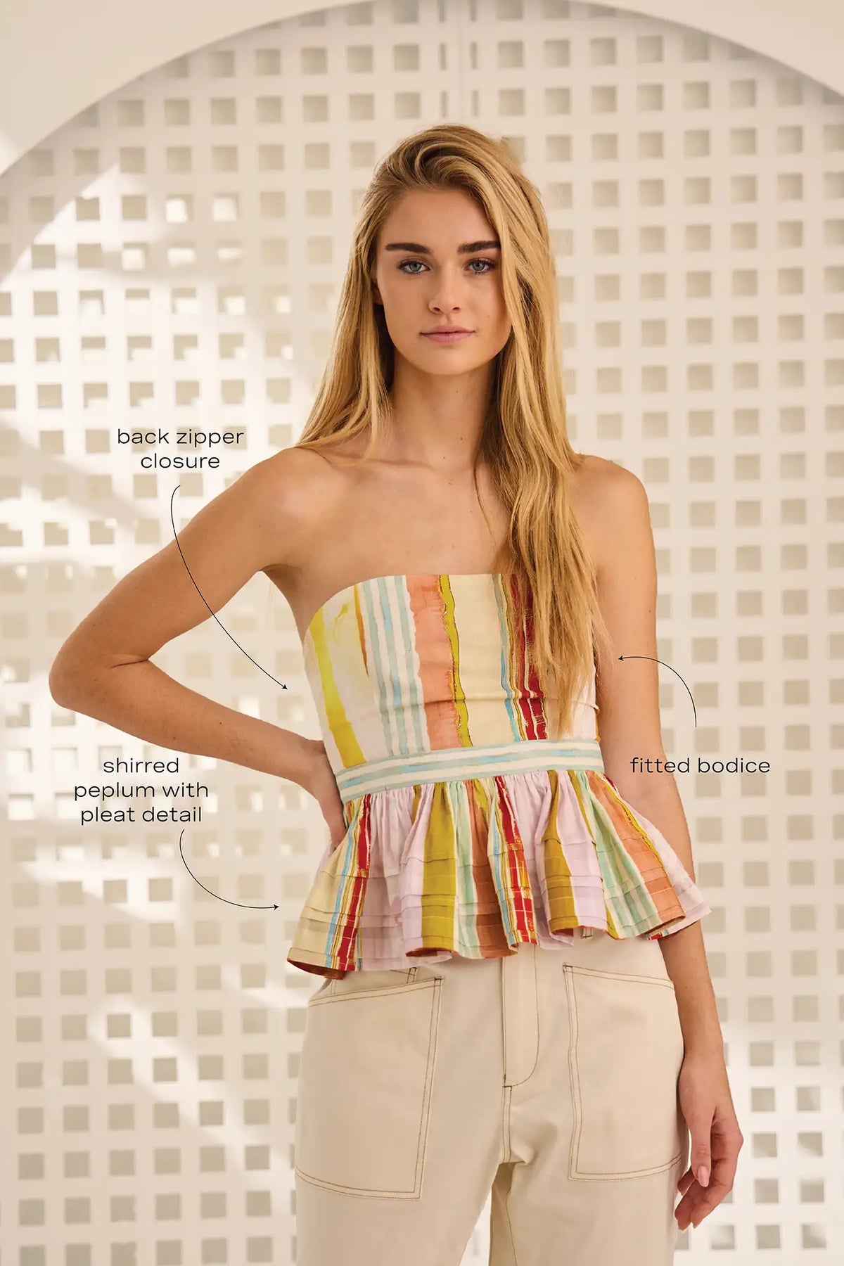 Vera Top in Abstract Stripe