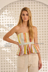 Vera Top in Abstract Stripe