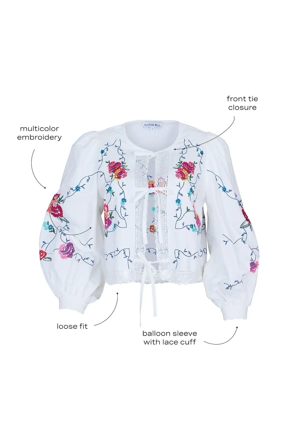Katie Top in Multi Embriodery