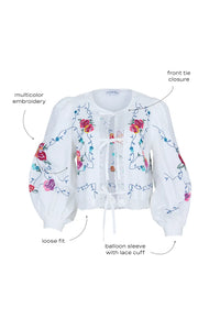 Katie Top in Multi Embriodery