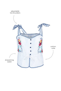 Paisley Top in Multi Embroidery