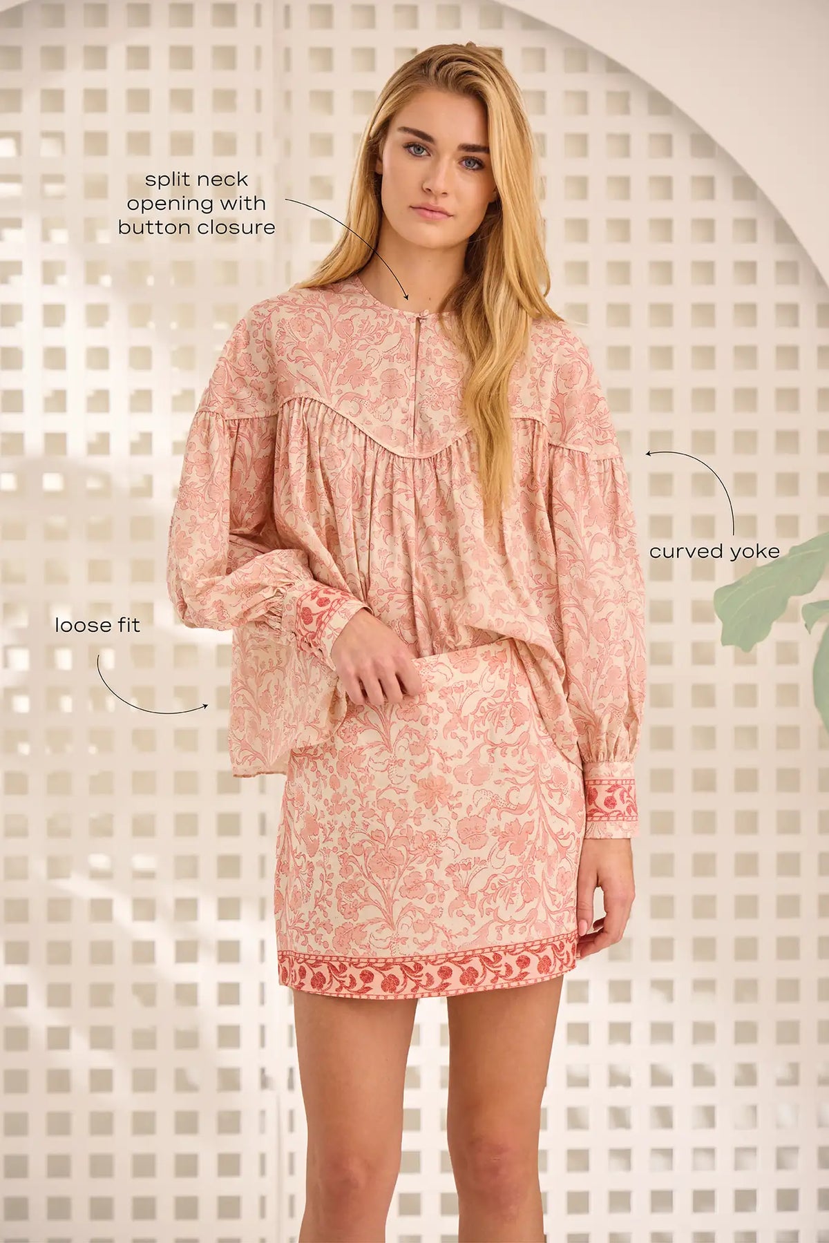 Naya Top in Rosewater Floral