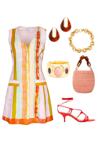Suni Dress in Abstract Stripe
