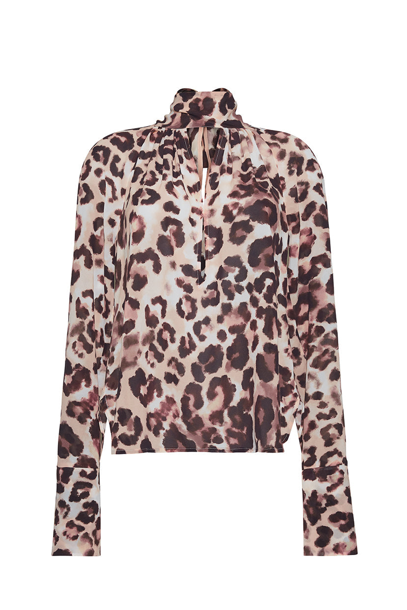 Sundance Top in Abstract Cheetah Ivory