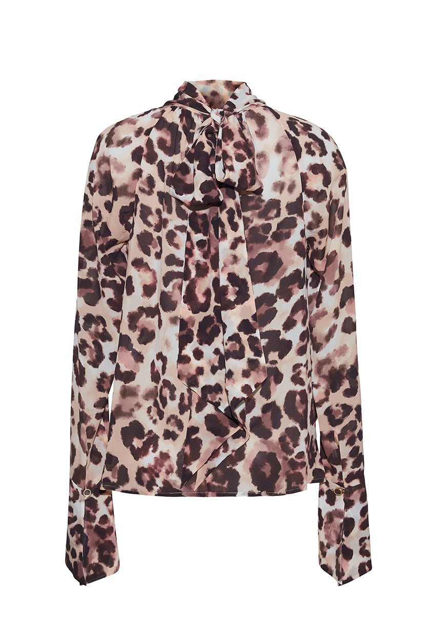 Sundance Top in Abstract Cheetah Ivory